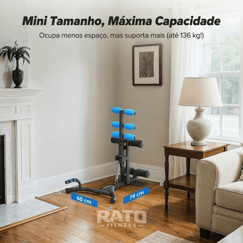 Aparelho Compacto de Agachamento Multifuncional 3 em 1 para Pernas e Glúteos - Preto - Imagem 8