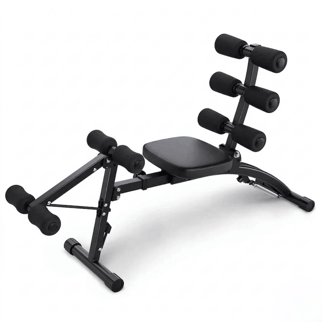 Banco Abdominal Compacto 4 em 1 para Core, Pernas e Cardio - Preto Vermelho - Imagem 10
