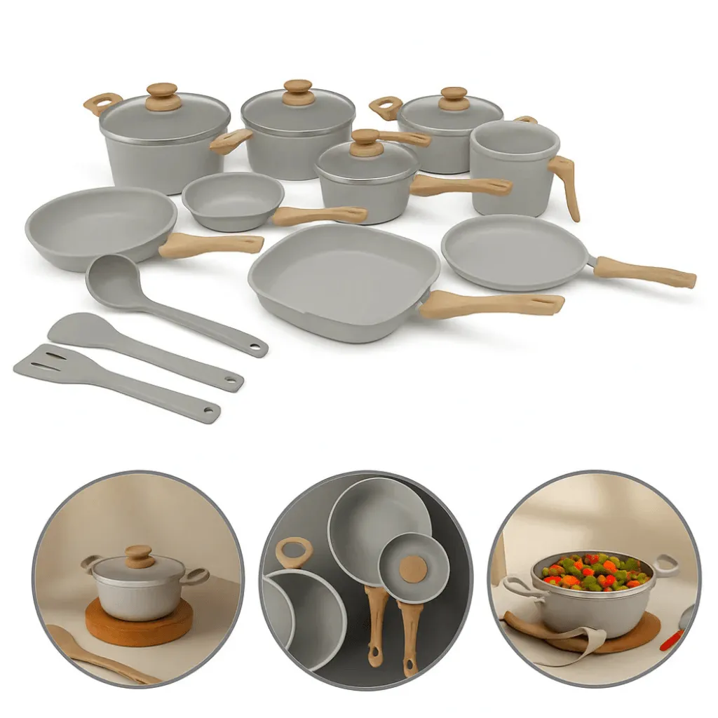 Cozinha dos Sonhos 9 peças Revestimento Cerâmico Premium Indução - Bege - Imagem 3