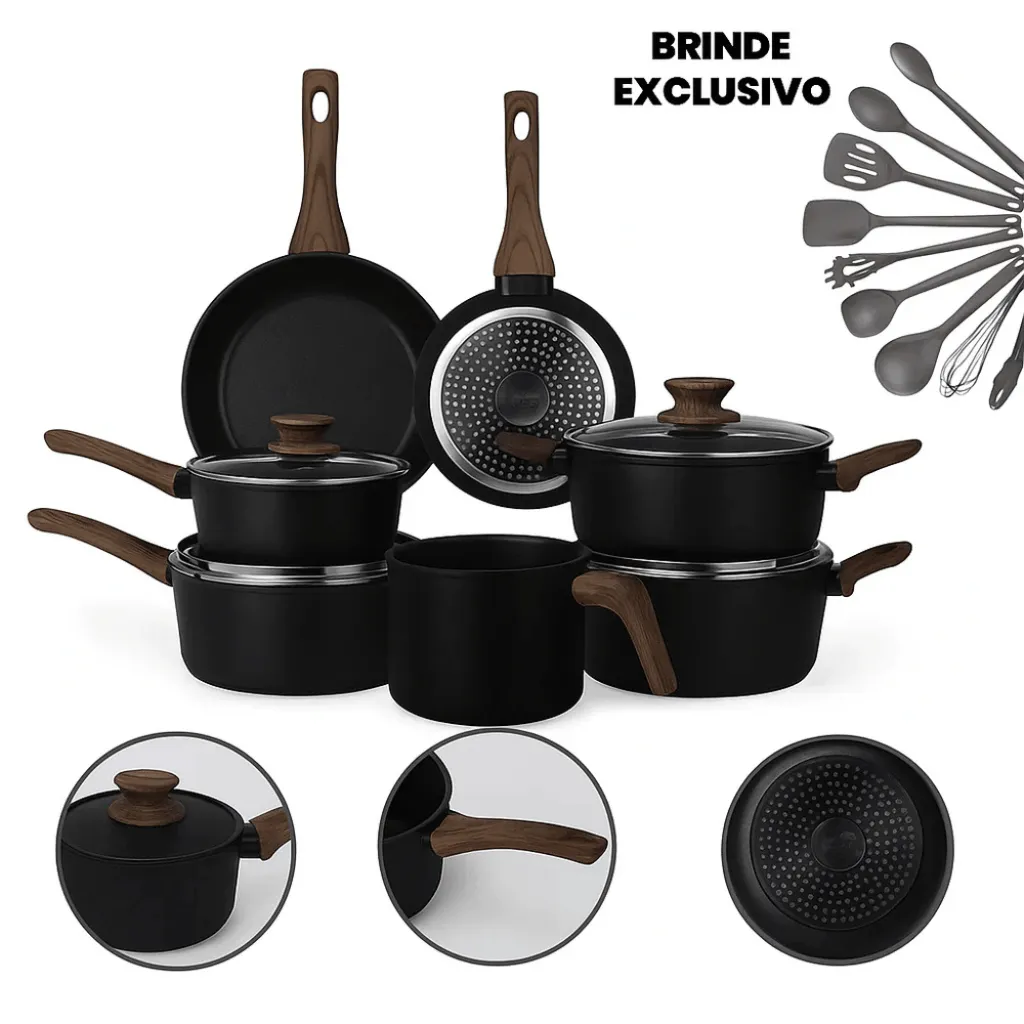 Cozinha dos Sonhos 9 peças Revestimento Cerâmico Premium Indução - Bege - Imagem 5